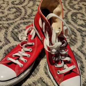 Red converse hightops